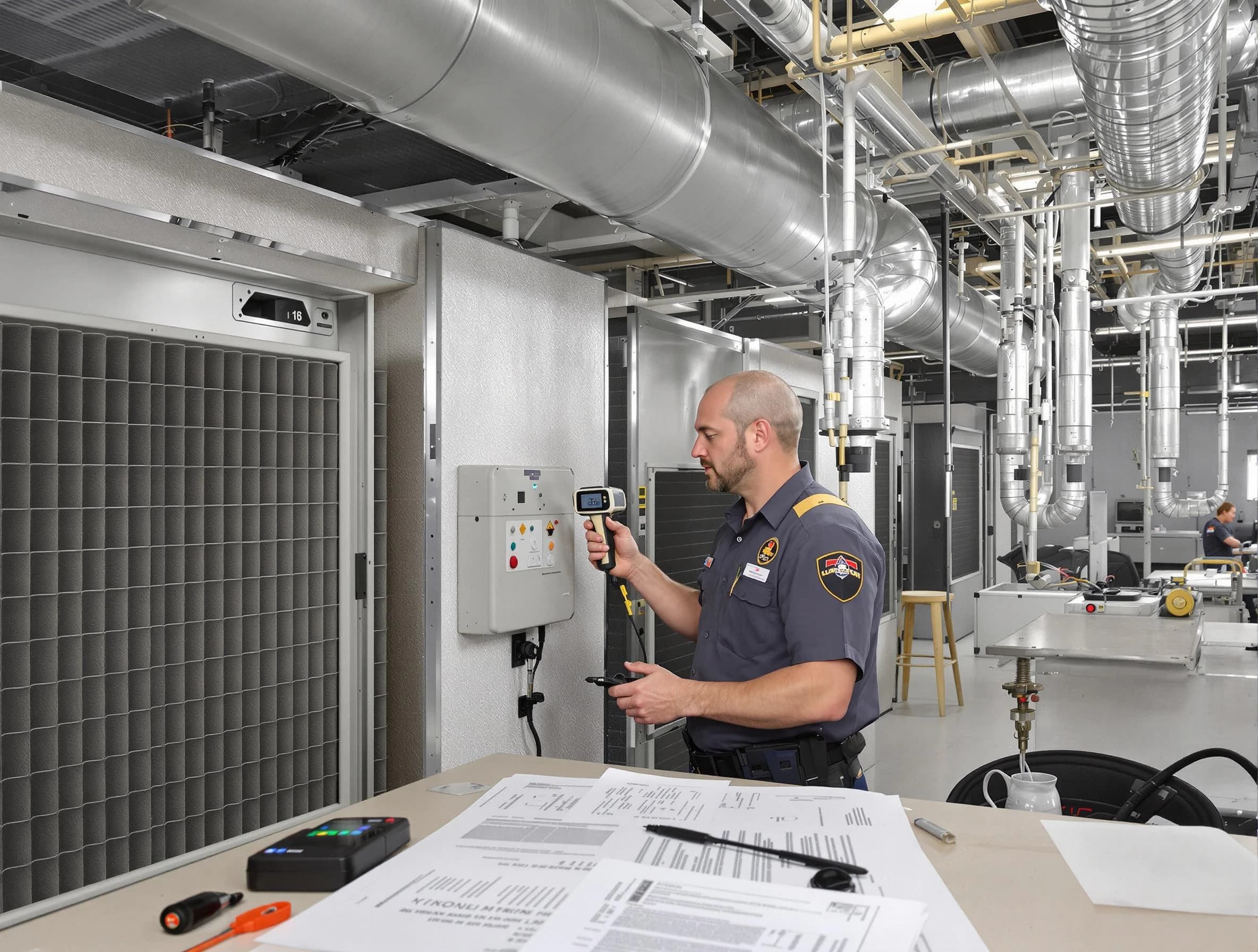 Professional filter system inspection by Williamsburg Air Duct Cleaning in Williamsburg